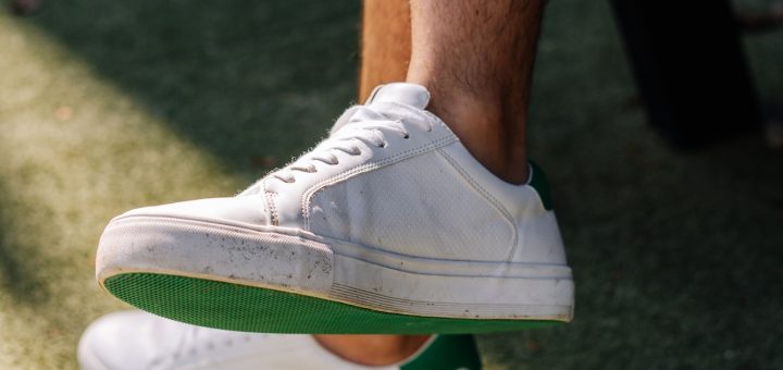 Closeup of feet with sneakers